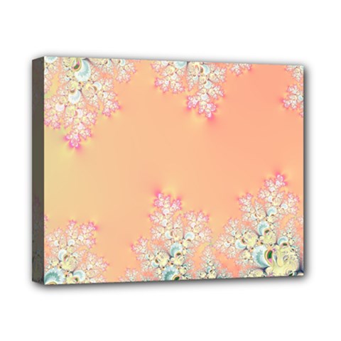 Peach Spring Frost On Flowers Fractal Canvas 10  X 8  (framed) by Artist4God