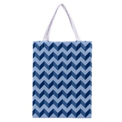 Tiffany Blue Modern Retro Chevron Patchwork Pattern Classic Tote Bag by GardenOfOphir