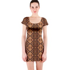 Faux Animal Print Pattern Short Sleeve Bodycon Dress by GardenOfOphir