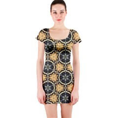 Faux Animal Print Pattern Short Sleeve Bodycon Dress by GardenOfOphir