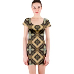 Faux Animal Print Pattern Short Sleeve Bodycon Dress by GardenOfOphir