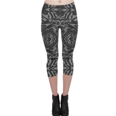 Trippy Black&white Abstract  Capri Leggings  by OCDesignss