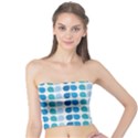 Blue Green Leaf Pattern Women s Tube Tops View1