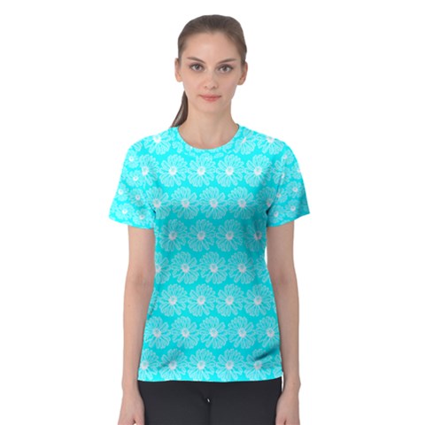 Gerbera Daisy Vector Tile Pattern Women s Sport Mesh Tees by GardenOfOphir