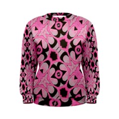 Powder Pink Black Abstract  Women s Sweatshirts by OCDesignss