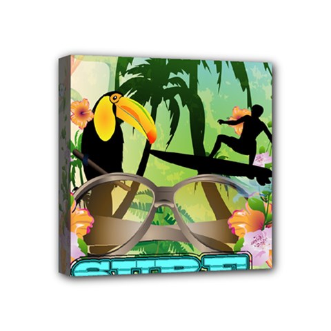 Surfing Mini Canvas 4  X 4  by FantasyWorld7