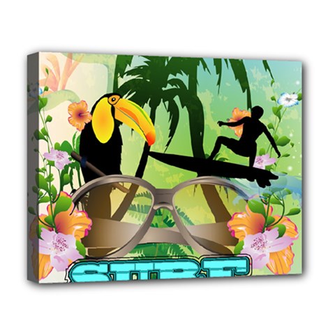 Surfing Deluxe Canvas 20  X 16   by FantasyWorld7