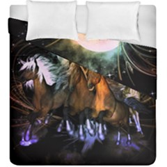 Wonderful Horses In The Universe Duvet Cover (king Size) by FantasyWorld7