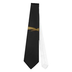 Wonderful Swan In Gold And Black With Floral Elements Neckties (one Side)  by FantasyWorld7