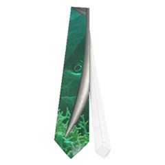 Beautiful Mermaid With  Dolphin With Bubbles And Water Splash Neckties (one Side)  by FantasyWorld7