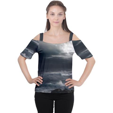 Ocean Storm Women s Cutout Shoulder Tee by trendistuff