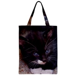 Kitty In A Corner Zipper Classic Tote Bags by trendistuff