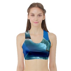 Great White Shark 3 Women s Sports Bra With Border by trendistuff