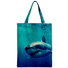 Great White Shark 1 Zipper Classic Tote Bags by trendistuff