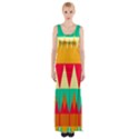 Triangles and other retro colors shapes Maxi Thigh Split Dress View1