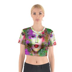 Flowers In Your Hair Cotton Crop Top by icarusismartdesigns