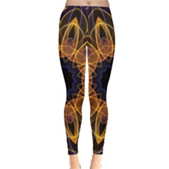 Yellow Purple Lotus Mandala Leggings  by Zandiepants