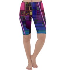 Jewel City, Radiant Rainbow Abstract Urban Cropped Leggings by DianeClancy