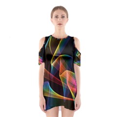 Crystal Rainbow, Abstract Winds Of Love  Cutout Shoulder Dress by DianeClancy