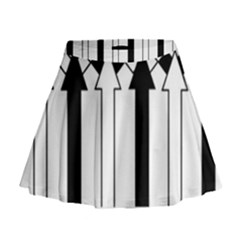 Funny Black And White Stripes Diamonds Arrows Mini Flare Skirt by yoursparklingshop