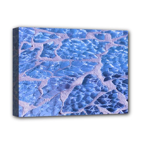 Festive Chic Light Blue Glitter Shiny Glamour Sparkles Deluxe Canvas 16  X 12   by yoursparklingshop