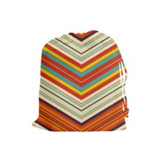 Bent Stripes                                    Drawstring Pouch by LalyLauraFLM