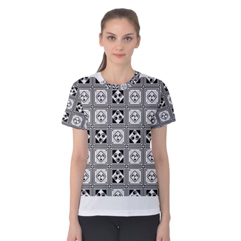 Black And White Women s Cotton Tee by FunkyPatterns