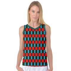 Black Red Rectangles Pattern                                                          Women s Basketball Tank Top by LalyLauraFLM