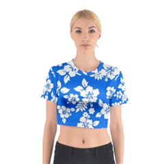 Blue Hawaiian Cotton Crop Top by AlohaStore