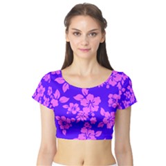 Hawaiian Evening Short Sleeve Crop Top (tight Fit) by AlohaStore