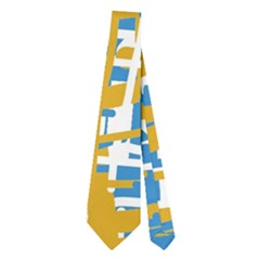 Blue And Yellow Elegant Pattern Neckties (two Side) 