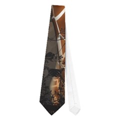 Funny, Cute Giraffe With Sunglasses And Flowers Neckties (one Side)  by FantasyWorld7