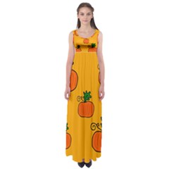 Thanksgiving Pumpkins Pattern Empire Waist Maxi Dress by Valentinaart