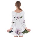 White Magnolia pencil drawing art Long Sleeve Skater Dress View2