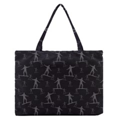 Surfing Motif Pattern Medium Zipper Tote Bag by dflcprints