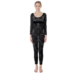 Surfing Motif Pattern Long Sleeve Catsuit by dflcprintsclothing