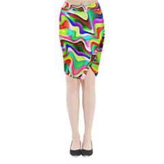 Irritation Colorful Dream Midi Wrap Pencil Skirt by designworld65