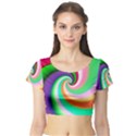 Colorful Spiral Dragon Scales   Short Sleeve Crop Top (Tight Fit) View1