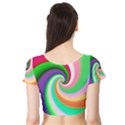 Colorful Spiral Dragon Scales   Short Sleeve Crop Top (Tight Fit) View2