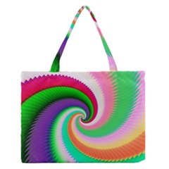 Colorful Spiral Dragon Scales   Medium Zipper Tote Bag by designworld65