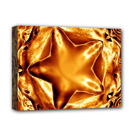 Elegant Gold Copper Shiny Elegant Christmas Star Deluxe Canvas 16  X 12   by yoursparklingshop