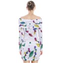 Abstract floral design Long Sleeve Off Shoulder Dress View2