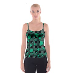 Green Love Spaghetti Strap Top by Valentinaart