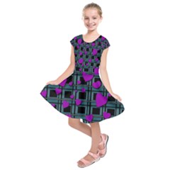 Purple Love Kids  Short Sleeve Dress by Valentinaart