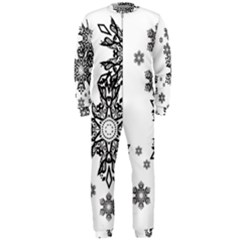 Black And White Snowflakes Onepiece Jumpsuit (men)  by Brittlevirginclothing