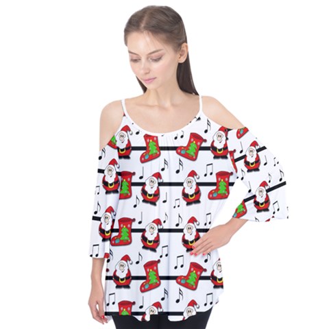 Xmas Song Pattern Flutter Tees by Valentinaart