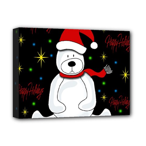 Polar Bear - Xmas Design Deluxe Canvas 16  X 12   by Valentinaart