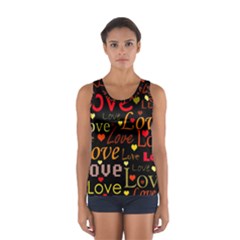 Love Pattern 3 Women s Sport Tank Top  by Valentinaart