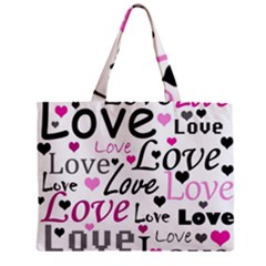 Love Pattern - Magenta Zipper Mini Tote Bag by Valentinaart