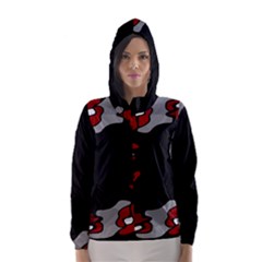 Red Creativity Hooded Wind Breaker (women) by Valentinaart